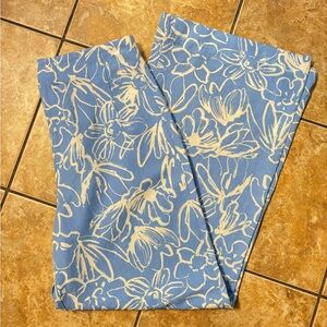 Zara Blue and Cream Patterned Pants